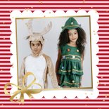 Vrolijke nieuwjaarskaart streeppatroon strik sterren goud 2