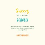 Vrolijke succeskaart succes op je nieuwe school met vosje 3