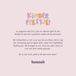 Vrolijke uitnodiging kinderfeestje met speelse letters  3