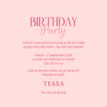 Vrolijke uitnodiging party roze ballonnen confetti en foto's 3