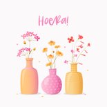 Vrolijke verjaardagskaart kleurrijke bloemen voor de jarige 2