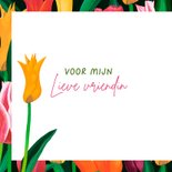 Vrolijke verjaardagskaart met gekleurde tulpen 2