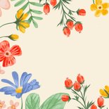 Vrolijke verjaardagskaart met kader van bloemen! 2