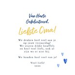 Vrolijke verjaardagskaart zonnebloemen foto vaas blauw 3