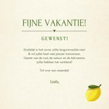 Vrolijke zomers fijne vakantie kaart met citroenen 3