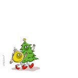 Wandelende kerstboom en kerstbal met 2 foto's 2