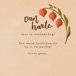 Warme herfstige felicitatiekaart met vogel en vlinder 3