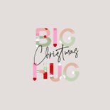 Warme kerstkaart big christmas hug met kerstsokken typo 2