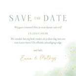 Waterverf trouwkaart save the date met goudfolie takje 3