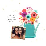 Wenskaart bloemen foto veel liefs foto goud confetti 2