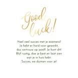 Wenskaart good luck succes klavertje vier goud 3