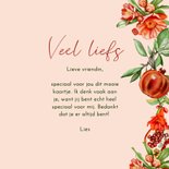 Wenskaart granaatappels bloemen 3
