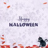 Wenskaart Halloween heks vleermuis 3