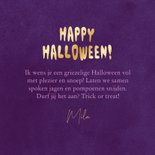 Wenskaart halloween pompoen snoepjes trick or treat 3