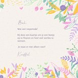 Wenskaart handgetekende gekleurde bloemen opfleur berichtje 3