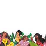 Wenskaart internationale vrouwendag vrouwen en bloemen 2