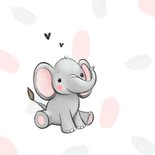 Wenskaart kleindochter echo olifant hartjes 2