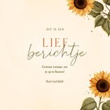 Wenskaart lief berichtje met zonnebloemen 3