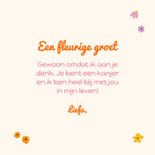 Wenskaart met pot met vrolijke bloemen 3