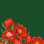 Wenskaart rode oranje pioenrozen 2