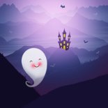 Wenskaart spooky halloween pompoen 2
