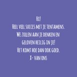 Wenskaart succes met je tentamen tent 3