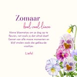 Wenskaart veel gekleurde viooltjes 3