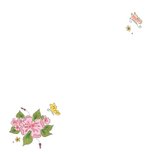 Wenskaart veel liefs bloemenkader met vllinders 2