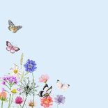 Wenskaart vlinders met veldbloemen 2