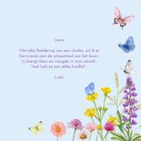 Wenskaart vlinders met veldbloemen 3