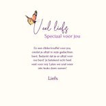 Wenskaart voorjaarsbloemen met vlinder en bij 3