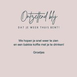 Wenskaart welkom thuis kaart met landschap en huisje 3