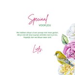 Wenskaart zomaar bloemen vogeltjes 3