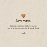 Wenskaart zomaar dikke knuffel speciaal voor jou linnen hart 3