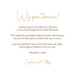 Winter trouwkaart dennentakjes hartjes romantisch 3