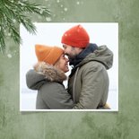  Winterse fotokaart groen sneeuw fotocollage dennentakje 2