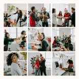 Witte fotocollage kerstkaart met goud zakelijk 2