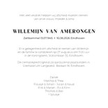 Witte rouwkaart met zwart-wit illustratie van een schelp  3