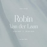 Zachte blauwe rouwkaart met stoffen plooien 2