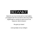 Zakelijk bedankkaartje bedankt voor je inzet zwartwit 3