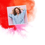 Zakelijke bedankkaart hip waterverf roze rood foto collega 2