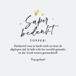 Zakelijke bedankkaart super bedankt voor jouw inzet 3