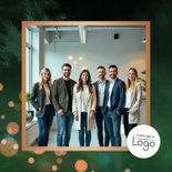 Zakelijke bedankt kerstkaart met lichtjes en logo  2