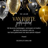 Zakelijke felicitatiekaart bedrijfsjubileum ballonnen goud 3