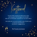 Zakelijke kerstborrel uitnodiging blauw goudlook champagne 3