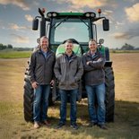 Zakelijke kerstkaart 2026 goud foto groen waterverf 2