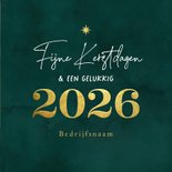 Zakelijke kerstkaart 2026 goud foto groen waterverf 3