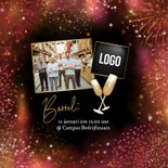 Zakelijke kerstkaart 2026 goud rood vuurwerk sterren 2