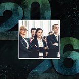 Zakelijke kerstkaart bedankt 2026 groen blauw  2