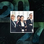 Zakelijke kerstkaart bedankt 2027 groen blauw  2
